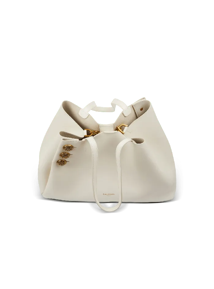 Balmain Tote Bags Women Emblegraveme Leather Tote Bag White