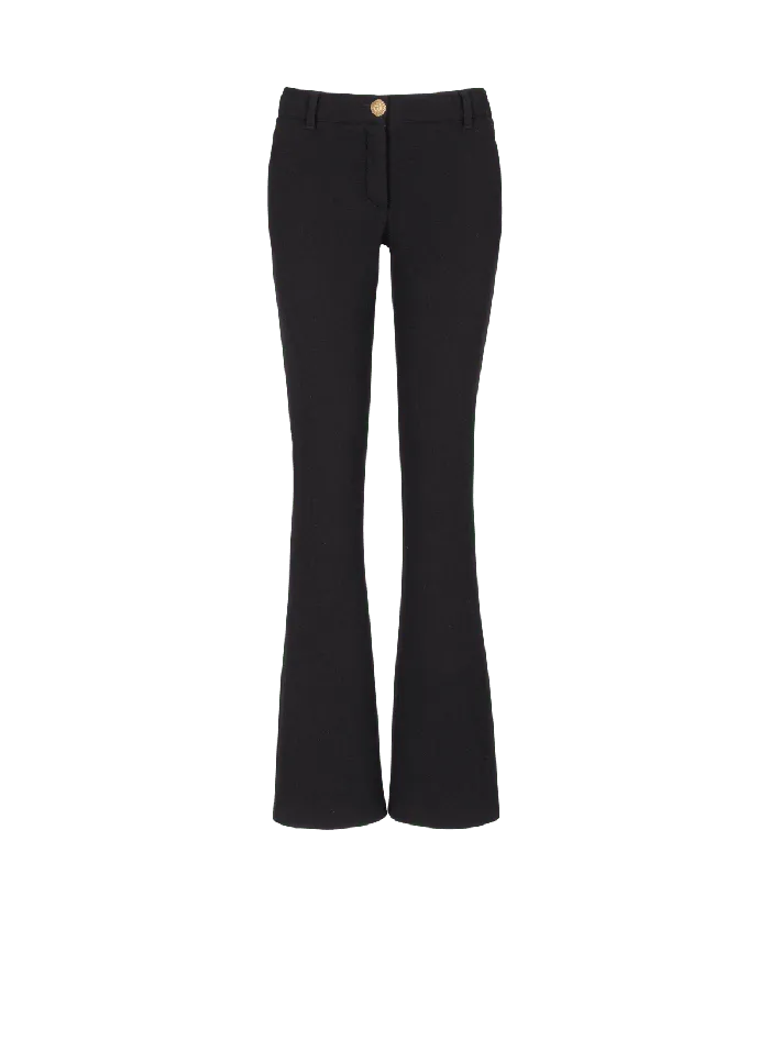 Balmain Trousers And Shorts Women Bootcut Crepe Trousers Black