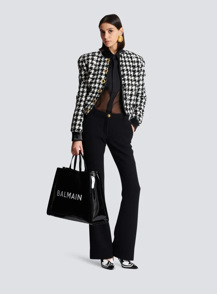 Balmain Trousers And Shorts Women Bootcut Crepe Trousers Black
