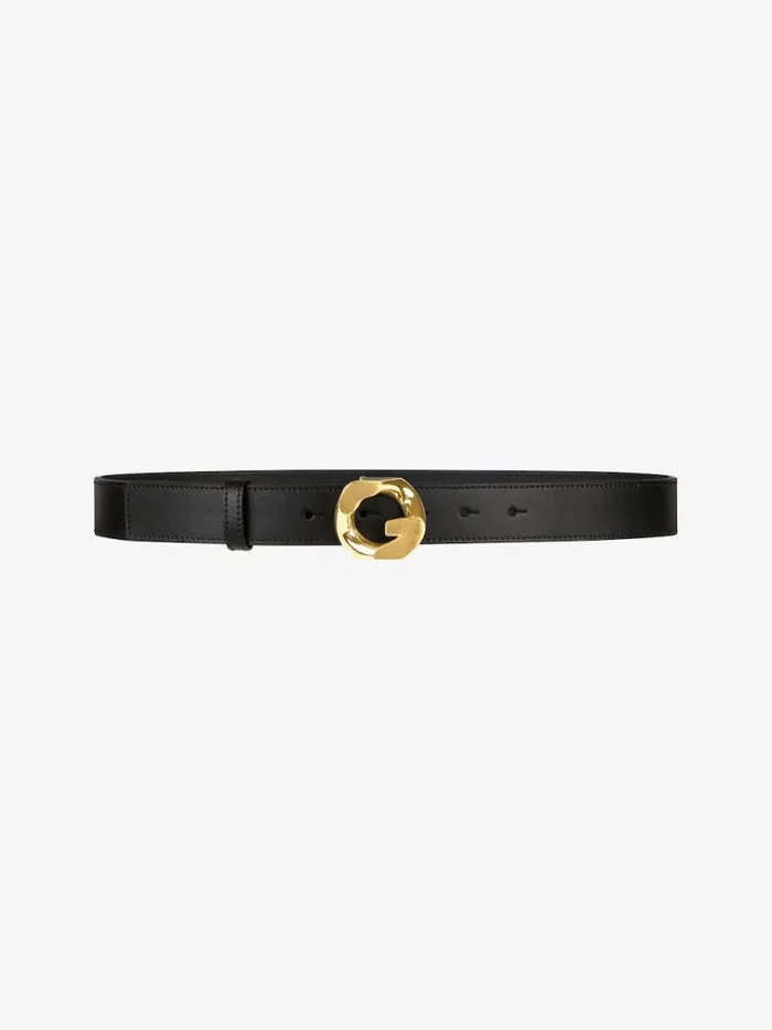 Belt In Leather With GChain Buckle Black Women Givenchy Belts
