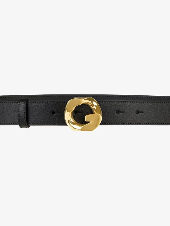 Belt In Leather With GChain Buckle Black Women Givenchy Belts
