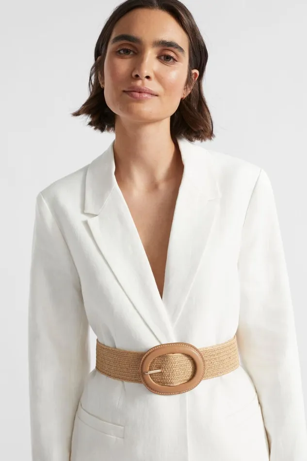 Belts Woman Seed Heritage Ayla Woven Stretch Belt Natural