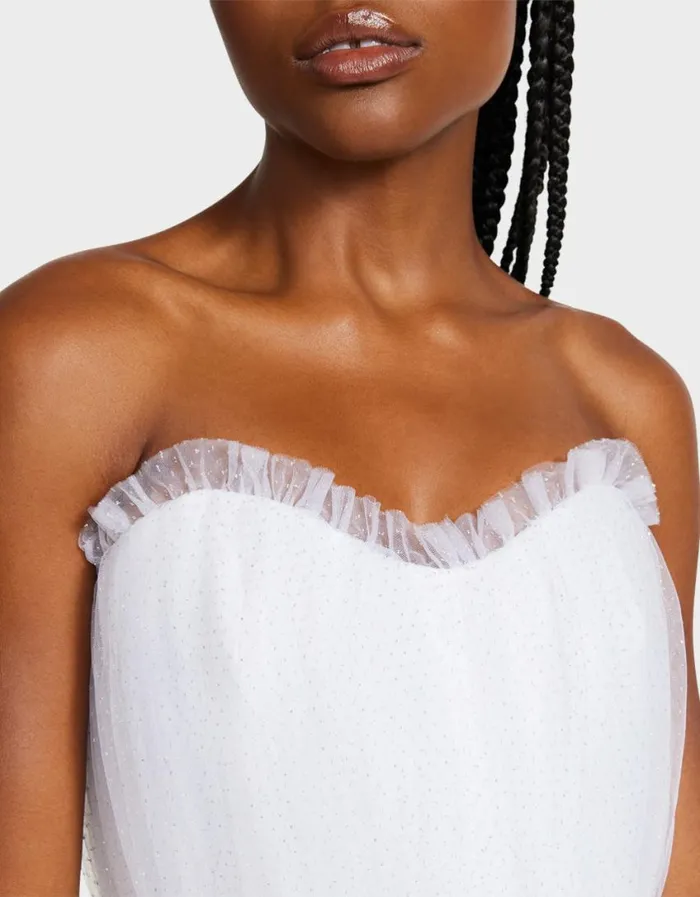 Betsey Johnson Women BRIDE VIBES TULLE DRESS WHITE