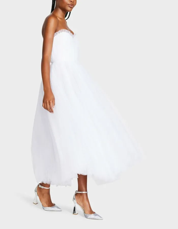Betsey Johnson Women BRIDE VIBES TULLE DRESS WHITE