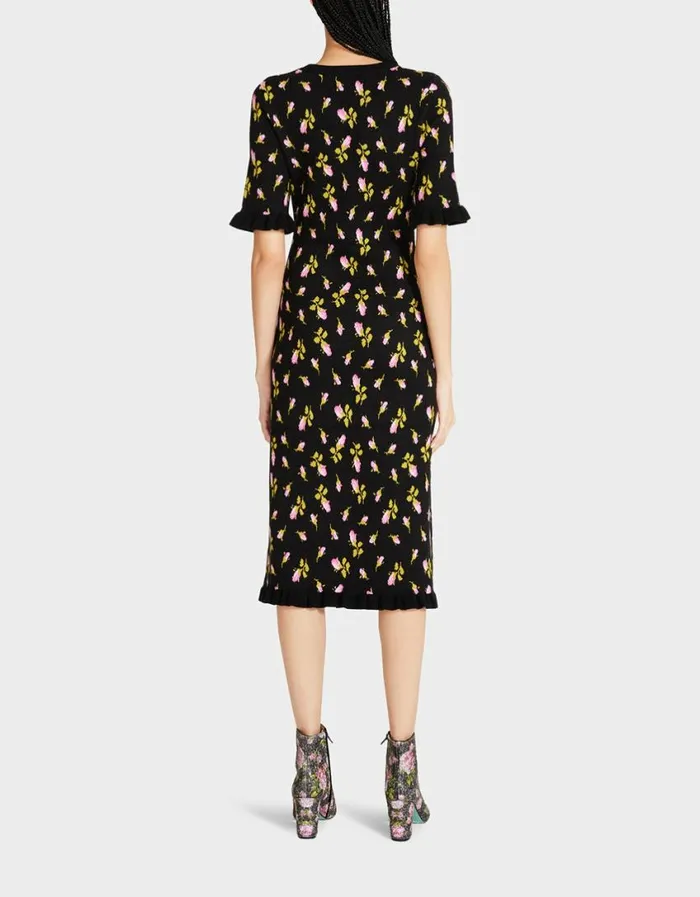 Betsey Johnson Women CHELSEA MIDI DRESS BLACK MULTI