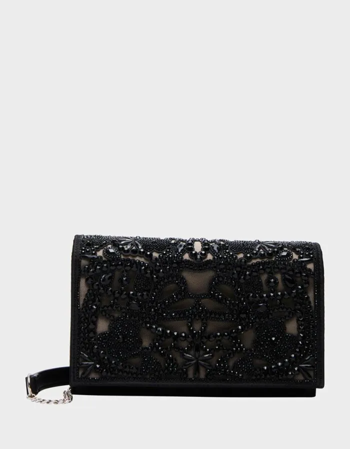 Betsey Johnson Women CUT OUT SPARKLER BAG BLACK Black