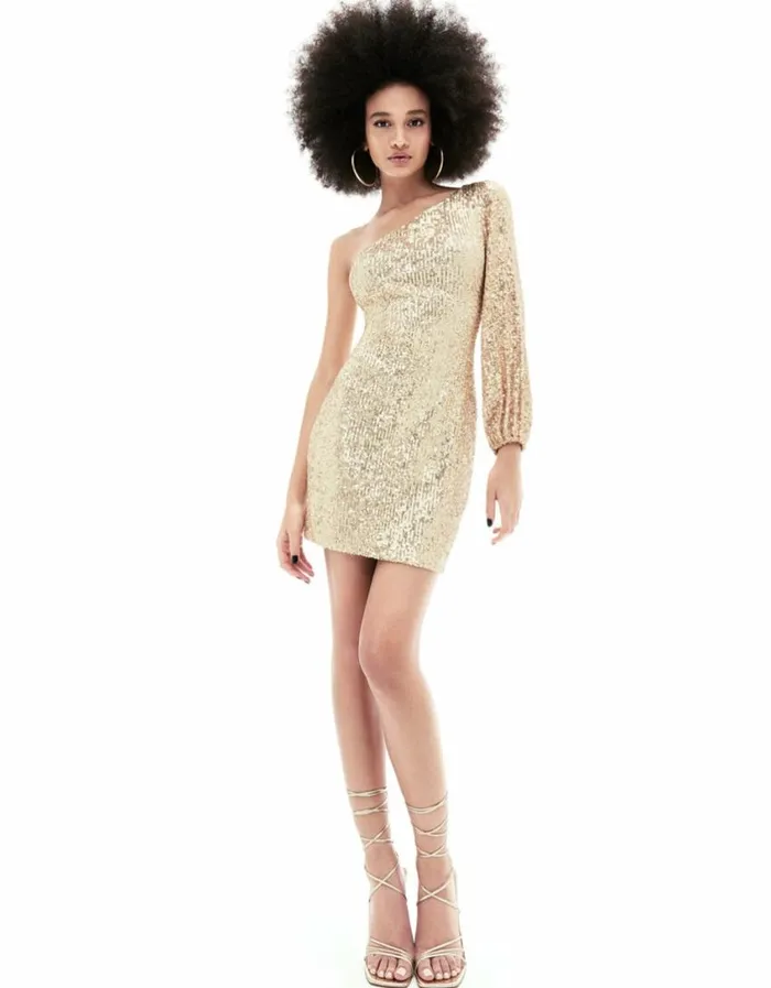 Betsey Johnson Women LUISA MINI DRESS GOLD Gold
