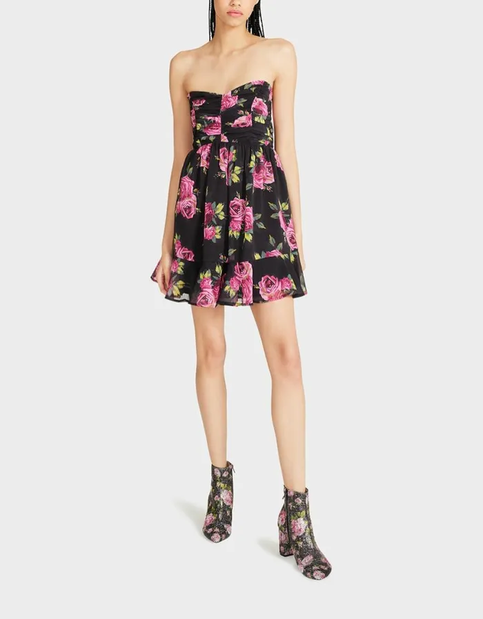 Betsey Johnson Women MARISSA MINI DRESS BLACK MULTI
