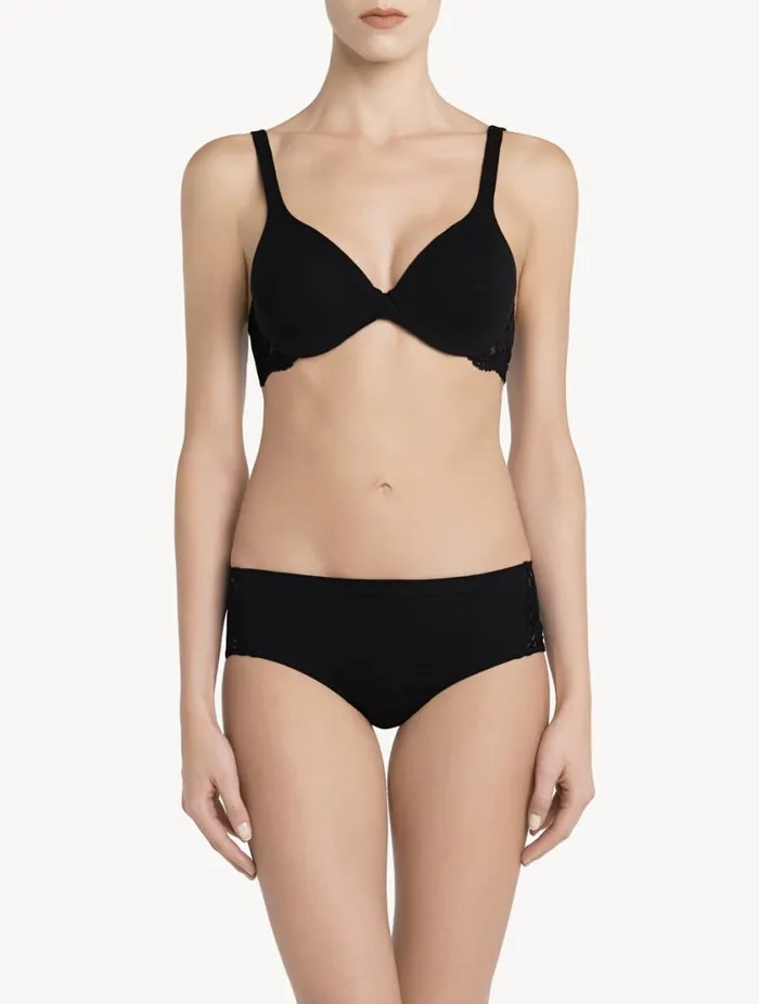 Black Cotton Hipster Briefs Lingerie La Perla Hipster
