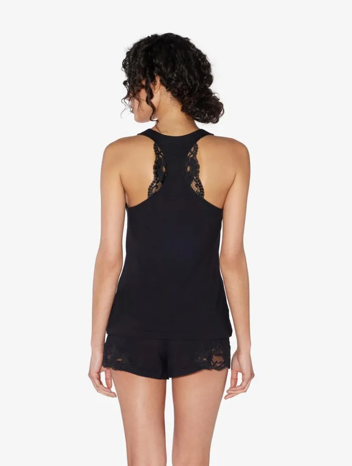 Black Cotton Vest Top Sleepwear La Perla Camisoles