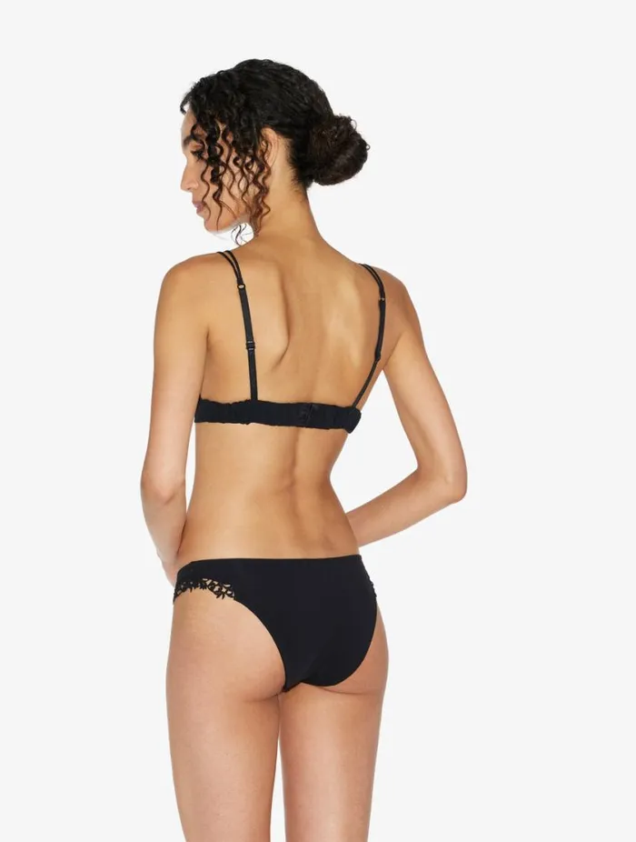 Black Low Rise Briefs With Macram Lingerie La Perla Brazilian