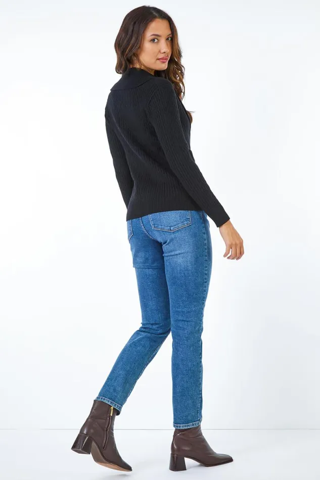 Black Shawl Collar Wrap Cardigan Women Roman Knitwear