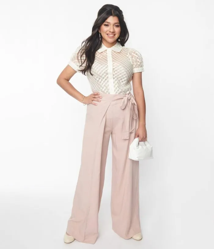 Blush Pink Harem Palazzo Pants Clothing Unique Vintage Pants