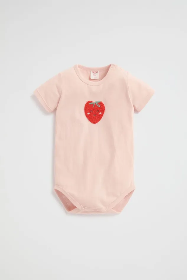 Bodysuits and Onesies Newborn Seed Heritage Strawberry Bodysuit Rosewater