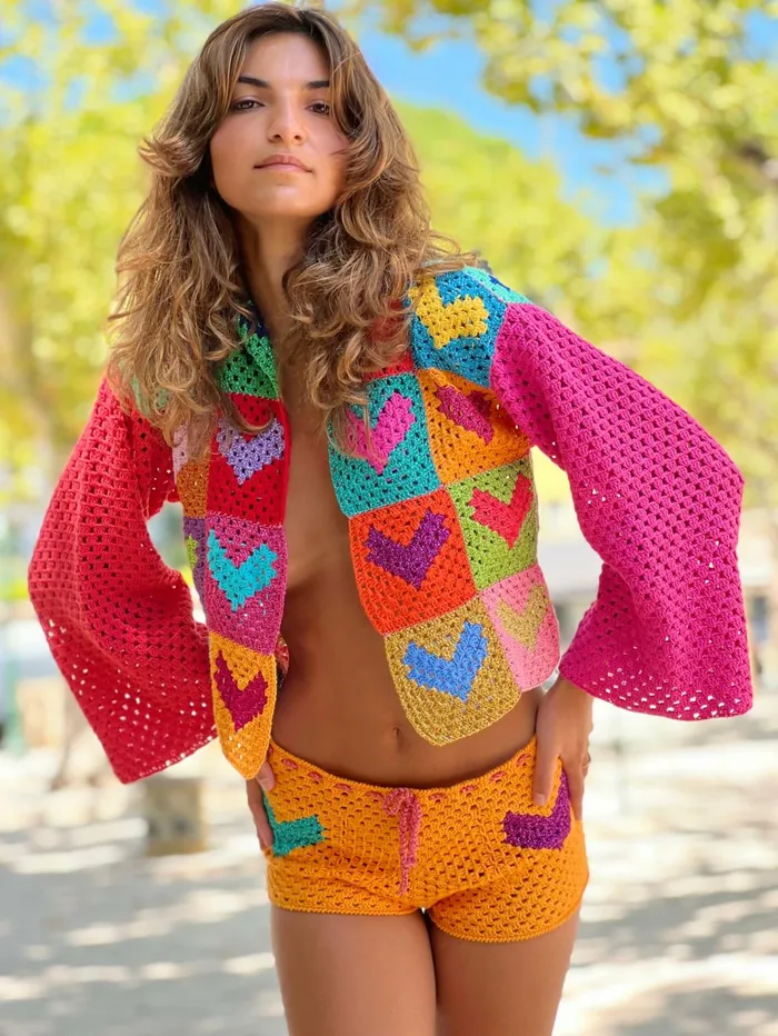 Boleros Women Rose Carmine BOLERO MON COEUR MULTICOLORE
