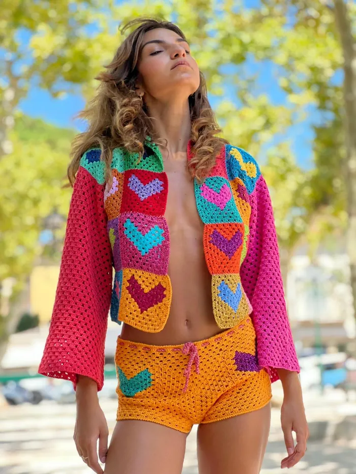 Boleros Women Rose Carmine BOLERO MON COEUR MULTICOLORE