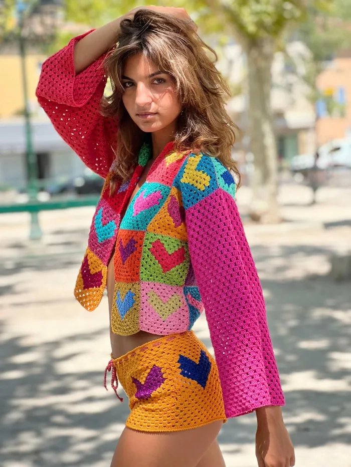 Boleros Women Rose Carmine BOLERO MON COEUR MULTICOLORE