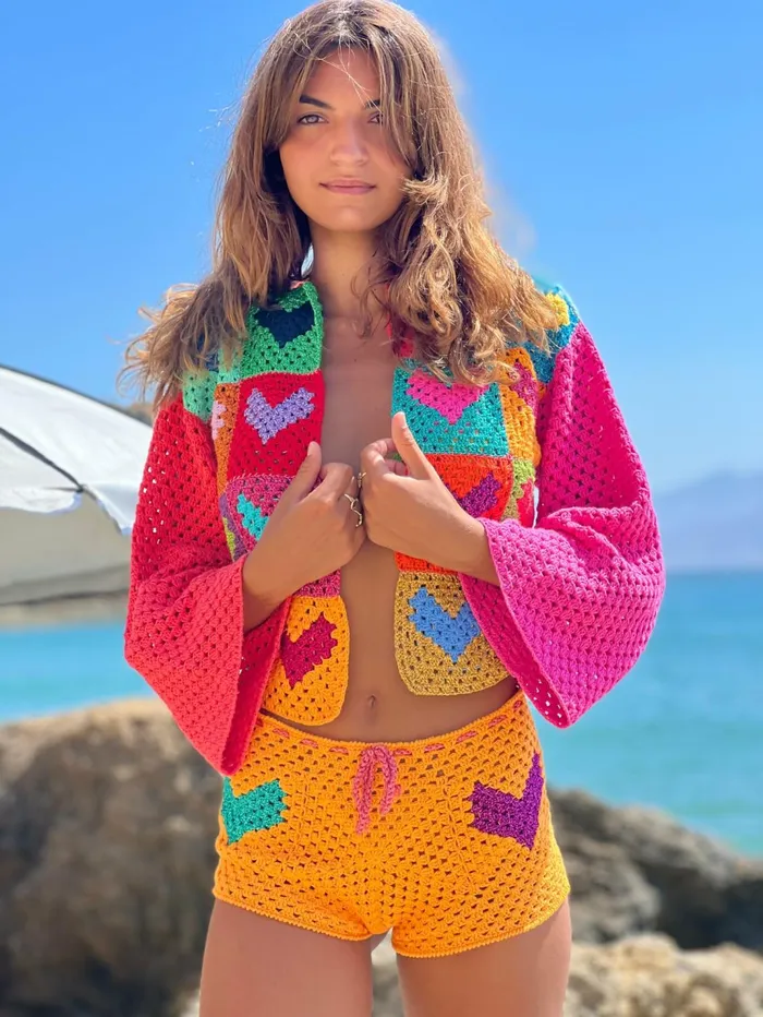 Boleros Women Rose Carmine BOLERO MON COEUR MULTICOLORE