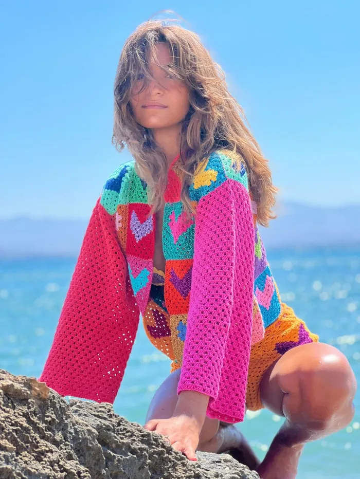 Boleros Women Rose Carmine BOLERO MON COEUR MULTICOLORE
