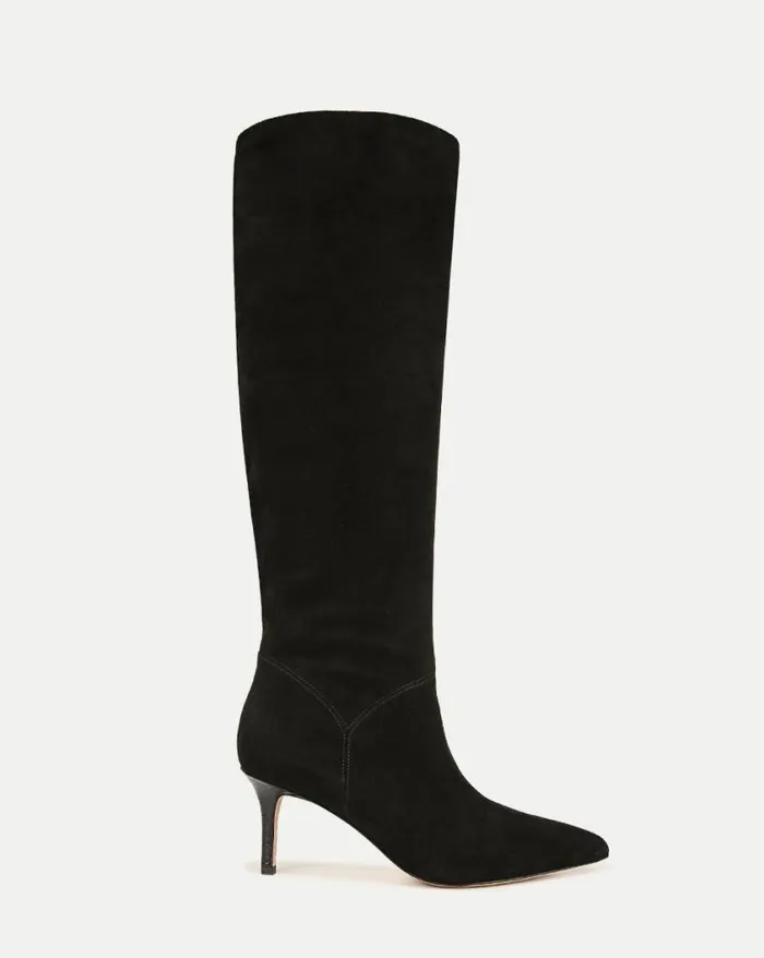 Boots and Booties Shop Veronica Beard Lexington Suede Boot WideCalf Black
