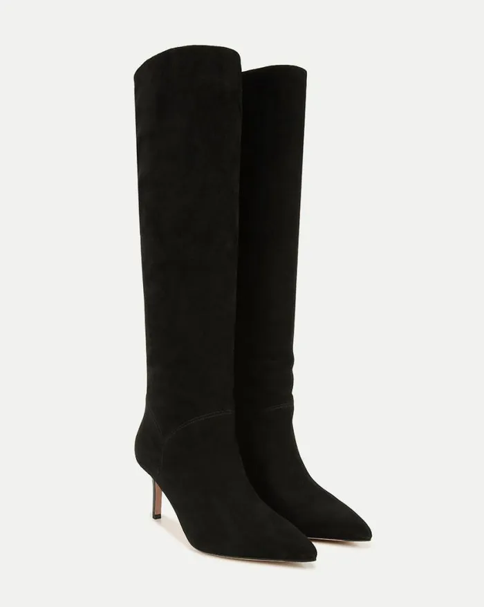 Boots and Booties Shop Veronica Beard Lexington Suede Boot WideCalf Black