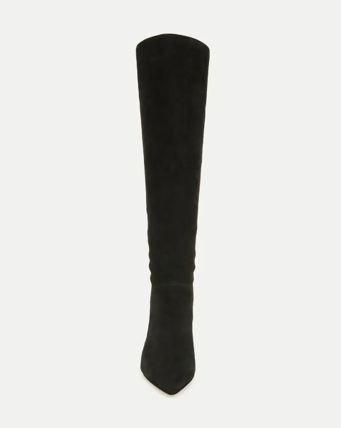 Boots and Booties Shop Veronica Beard Lexington Suede Boot WideCalf Black