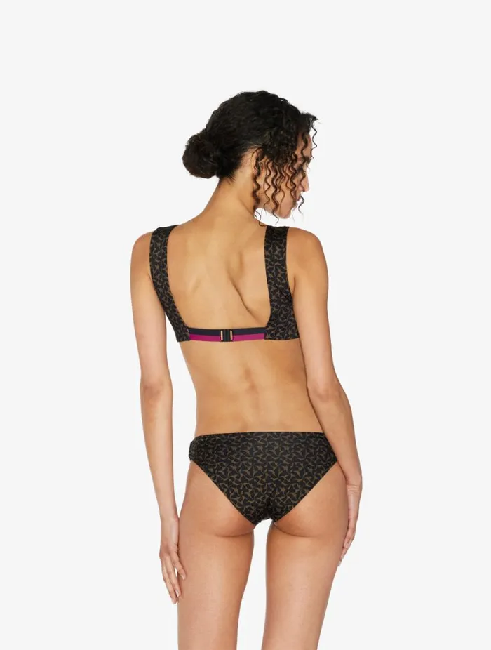 Bralette Bikini Top In Dark Green And Black Swim La Perla Bikinis