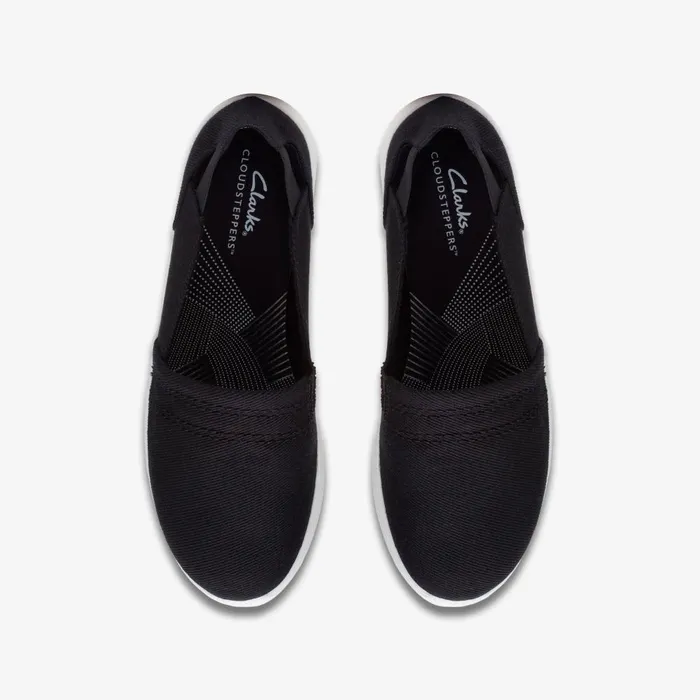 Breeze Step II Black Women Clarks Flats