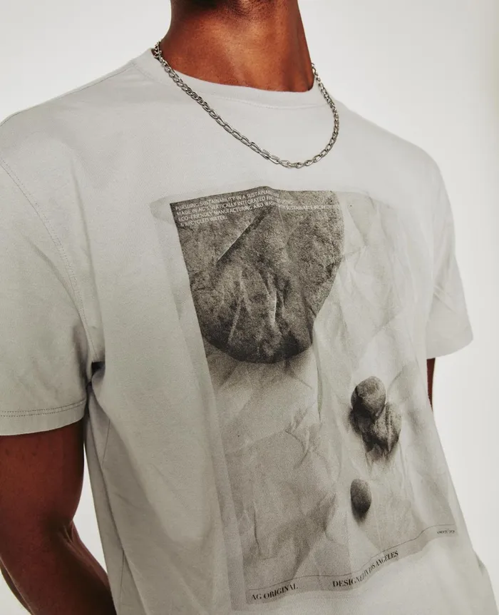 Bryce Crew Elemental Silver Grey Men AG Jeans Tees Bryce Crew Elemental Silver Grey Men AG Jeans Tees