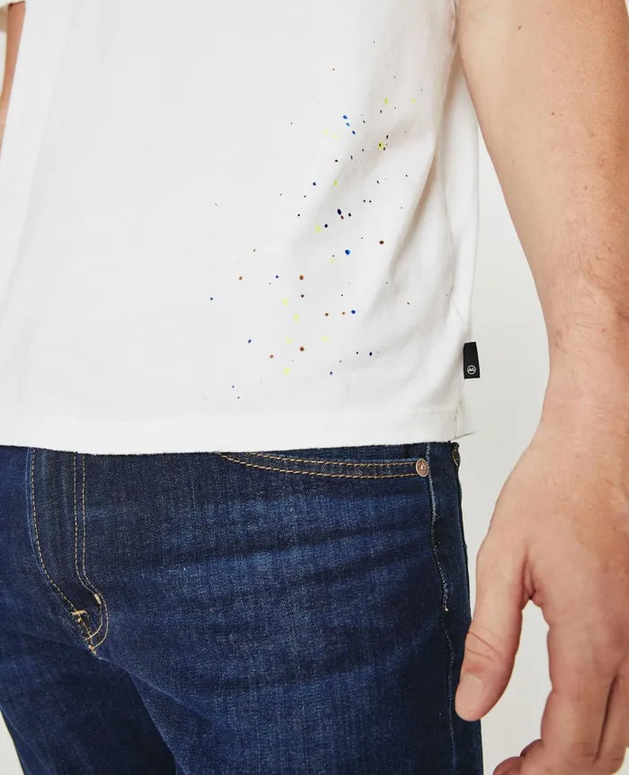 Bryce Crew Stone Dot White Multi Men AG Jeans Tees Bryce Crew Stone Dot White Multi Men AG Jeans Tees