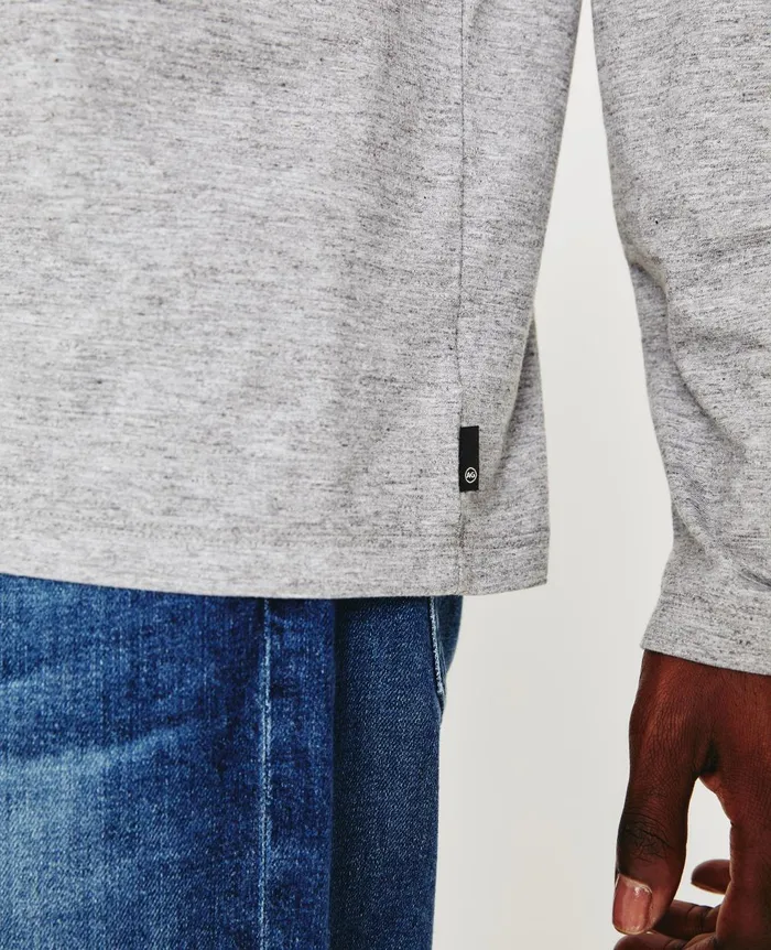 Bryce Long Sleeve Henley Heather Grey Men AG Jeans Tees Bryce Long Sleeve Henley Heather Grey Men AG Jeans Tees