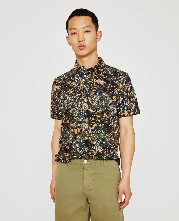 Bryce Polo Forest Leopard Men AG Jeans Polos