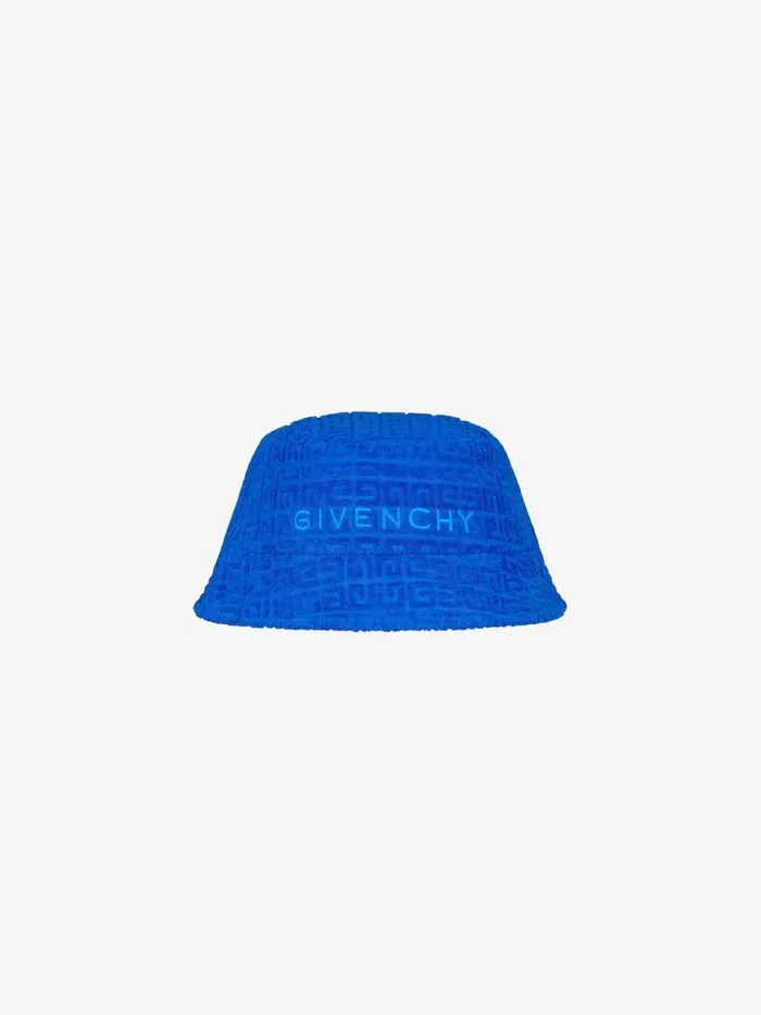 Bucket Hat In 4g Cotton Towelling Jacquard Royal Blue Kids Givenchy