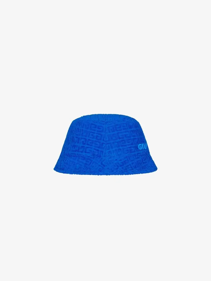 Bucket Hat In 4g Cotton Towelling Jacquard Royal Blue Kids Givenchy