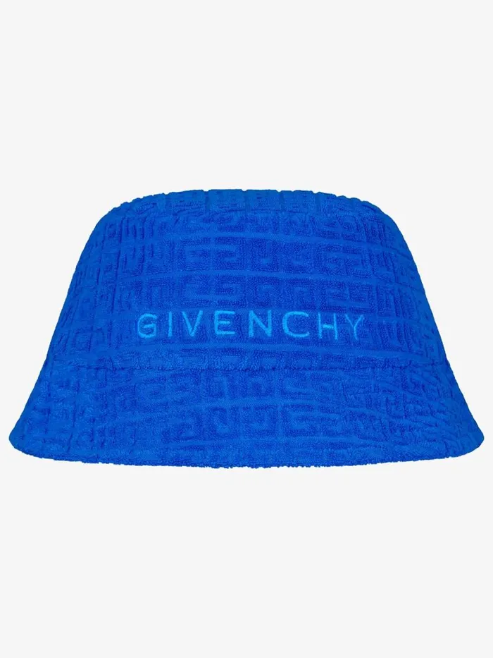 Bucket Hat In 4g Cotton Towelling Jacquard Royal Blue Kids Givenchy