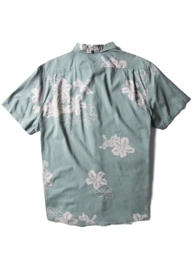 Byebiscus Eco Ss Shirt Light Sage Men Vissla Shirts and Flannels
