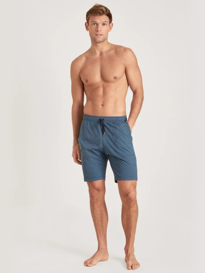 CALIDA Pyjama Pants Men Shorts Indian Blue
