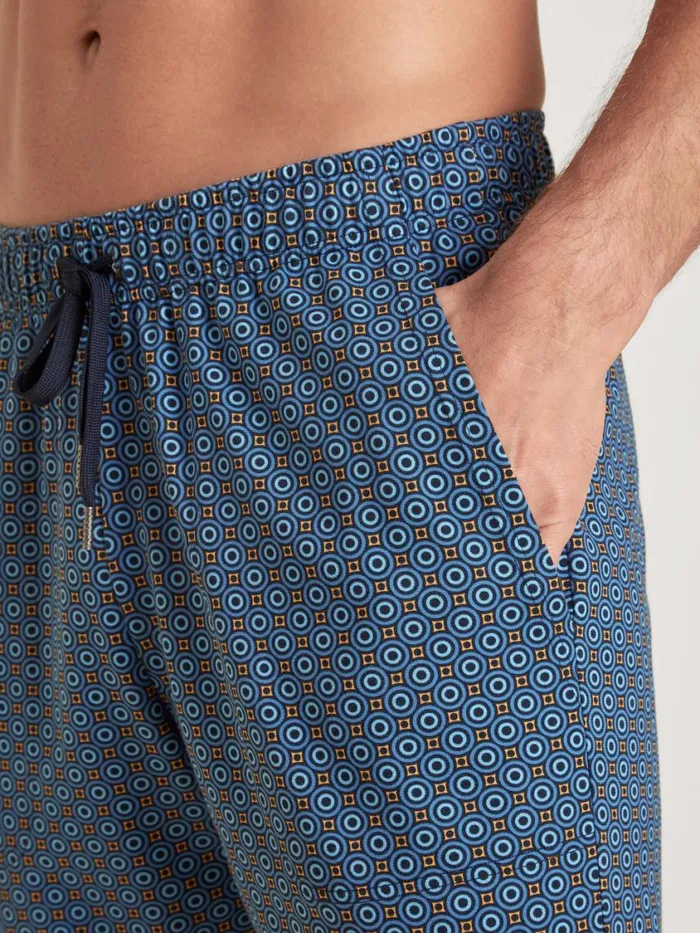 CALIDA Pyjama Pants Men Shorts Indian Blue