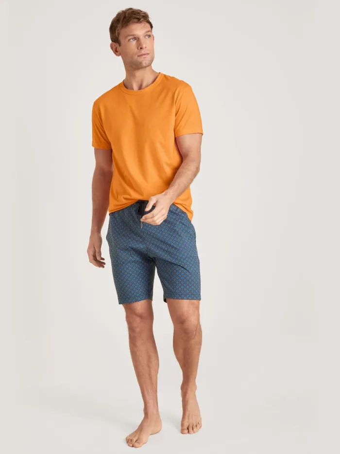 CALIDA Pyjama Pants Men Shorts Indian Blue