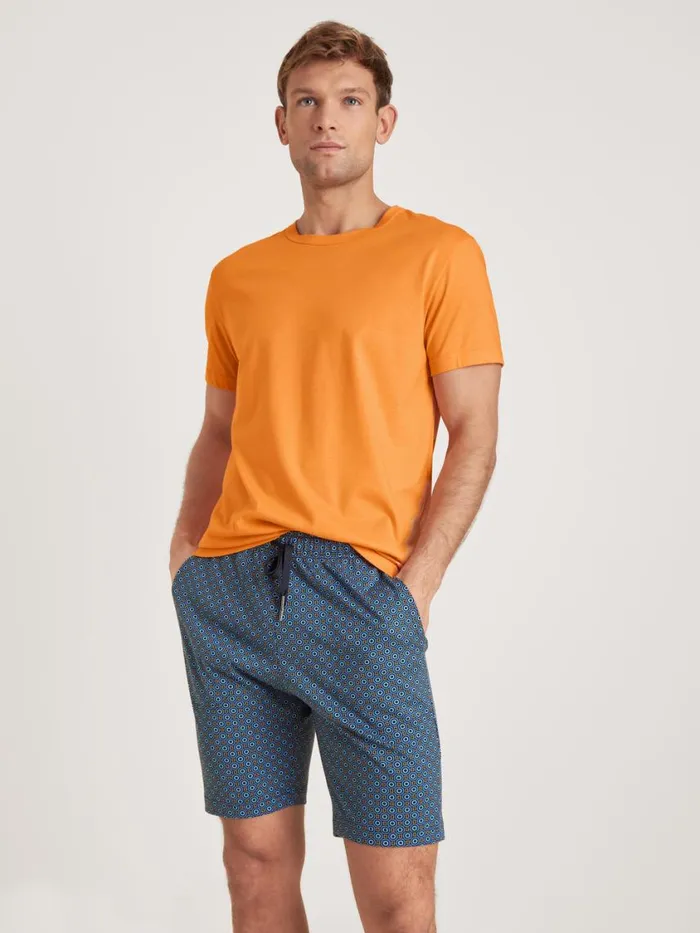 CALIDA Pyjama Pants Men Shorts Indian Blue
