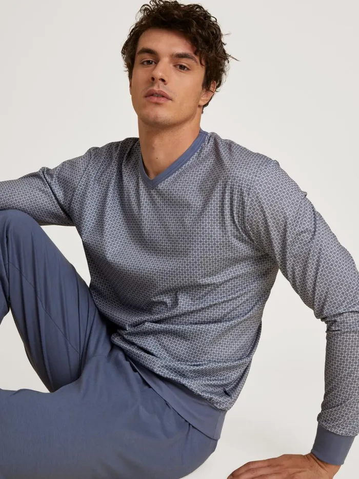 CALIDA Pyjamas Men Pyjama With Cuff Vintage Indigo