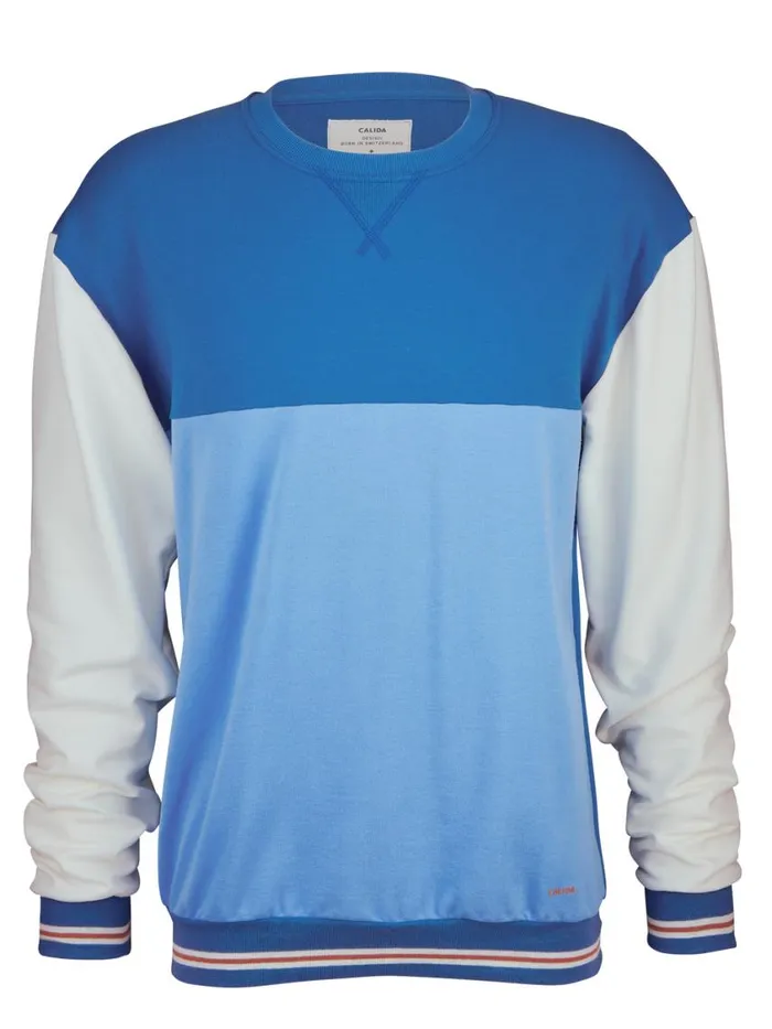 CALIDA Sweatshirts and Jackets Men Sweater Longsleeve Indian Blue