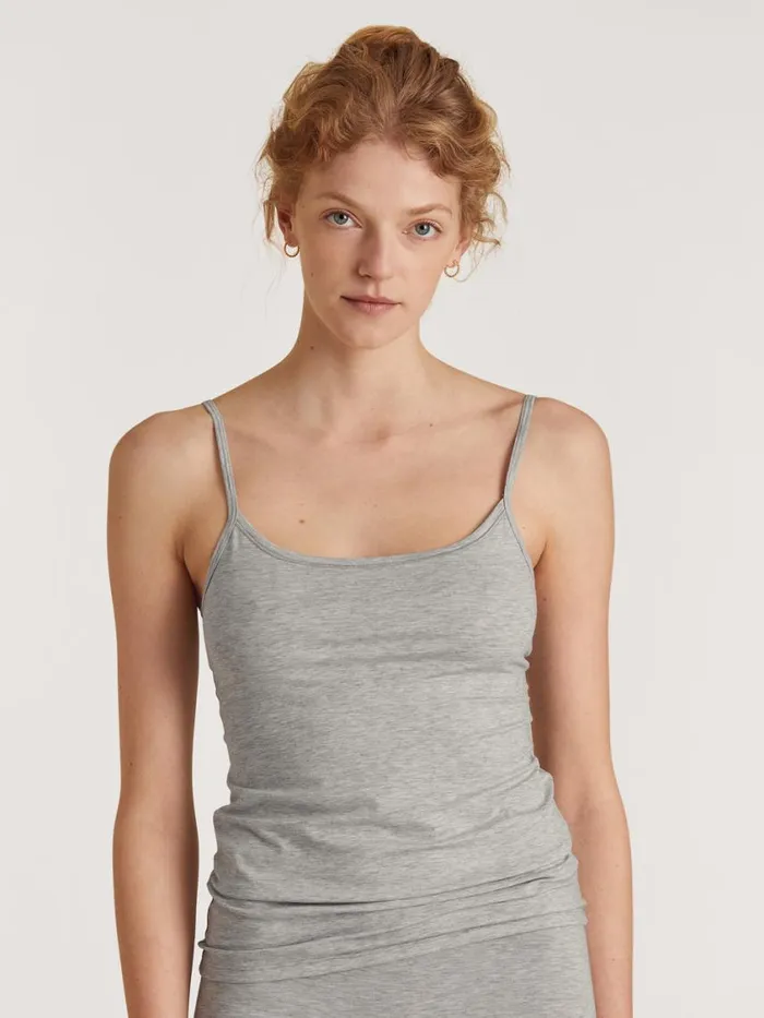 CALIDA Tops Women Spaghetti Top Grey Melange