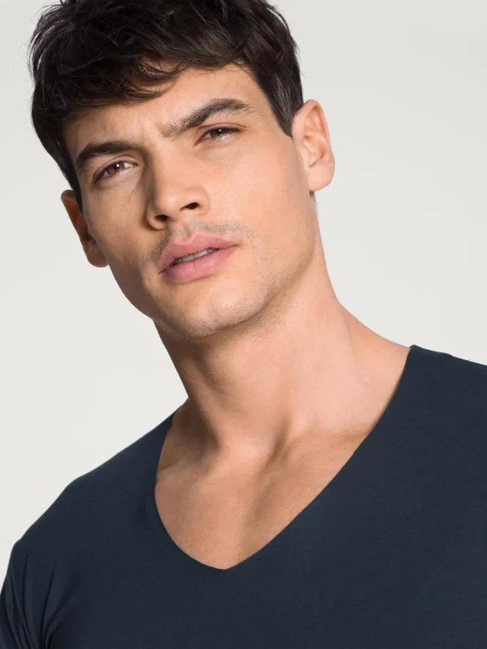 CALIDA Undershirts Men Vshirt Dark Sapphire