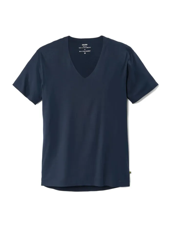 CALIDA Undershirts Men Vshirt Dark Sapphire