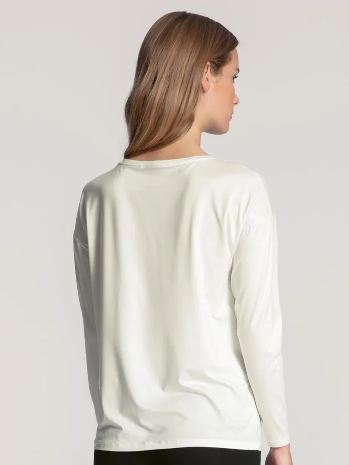 CALIDA Yoga Women Shirt Long Sleeve Star White