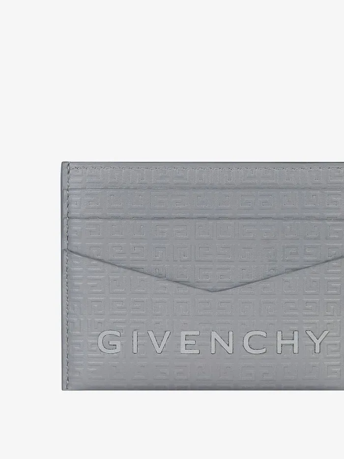 Card Holder In 4g Micro Leather Light Grey Men Givenchy Wallets and Card Holders