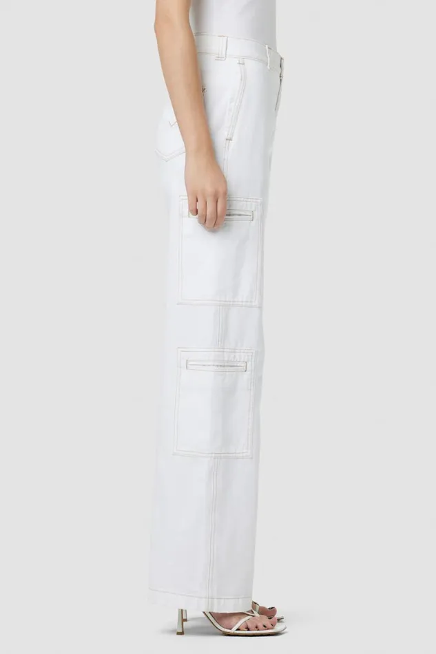 Cargo Women Hudson Jeans HighRise Welt Pocket Wide Leg Cargo White Cargo Women Hudson Jeans HighRise Welt Pocket Wide Leg Cargo White