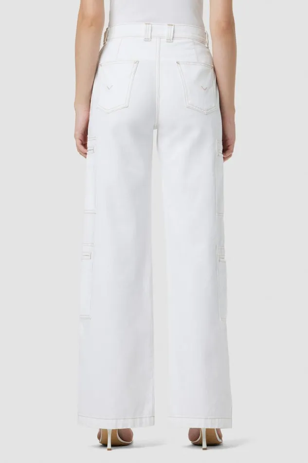 Cargo Women Hudson Jeans HighRise Welt Pocket Wide Leg Cargo White Cargo Women Hudson Jeans HighRise Welt Pocket Wide Leg Cargo White