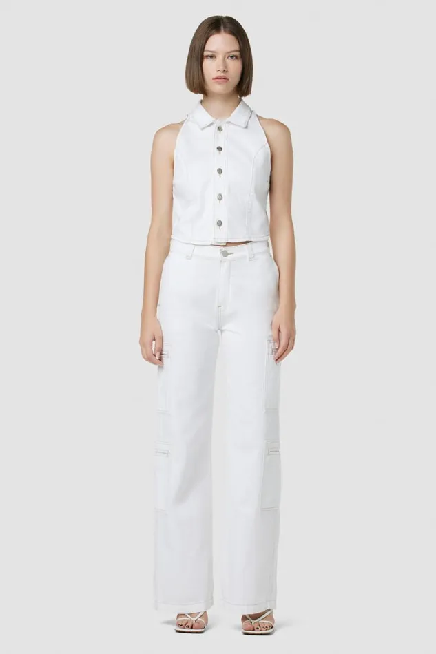Cargo Women Hudson Jeans HighRise Welt Pocket Wide Leg Cargo White Cargo Women Hudson Jeans HighRise Welt Pocket Wide Leg Cargo White